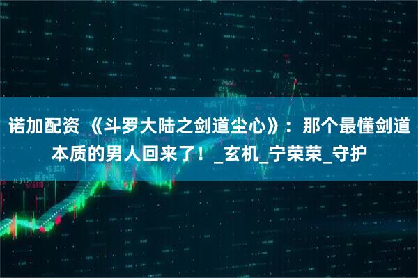 诺加配资 《斗罗大陆之剑道尘心》：那个最懂剑道本质的男人回来了！_玄机_宁荣荣_守护